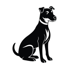 dog sitting pose vector art silhouette