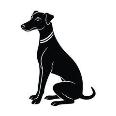 dog sitting pose vector art silhouette