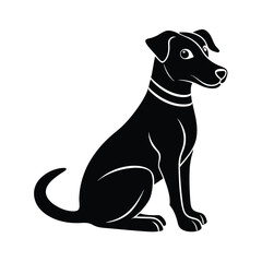 dog sitting pose vector art silhouette