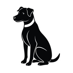 dog sitting pose vector art silhouette