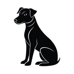dog sitting pose vector art silhouette