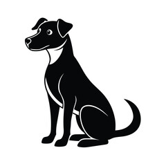 dog sitting pose vector art silhouette