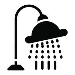 shower icon black color on white background.