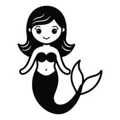 mermaid cartoon vector illustration.