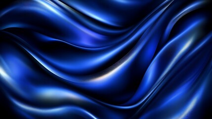Obraz premium Abstract blue flowing fabric background