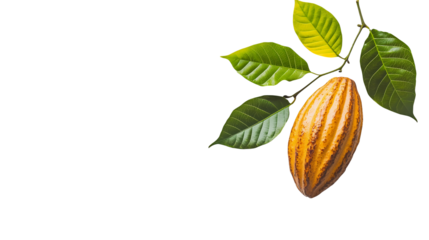 a leaf hangs on the branch of a tree on a transparent background, PNG image, PNG file, Generative art.