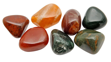 a collection of rocks and crystals on a transparent background, PNG image, PNG file, Generative art.