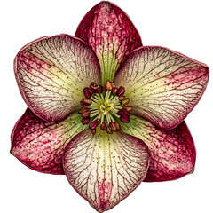 a beautiful flower with pink petals on a transparent background, PNG image, PNG file, Generative art.