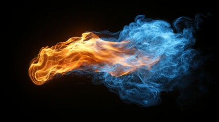 Fototapeta premium Abstract Fire and Ice: A Dynamic Contrast of Orange and Blue