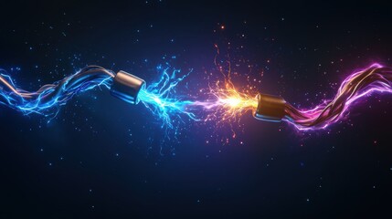 Electrical Connection with Sparks and Energy Flow - High Voltage Power Transmission Concept
