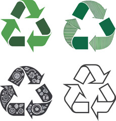 Fototapeta premium recycling symbols green circular arrows