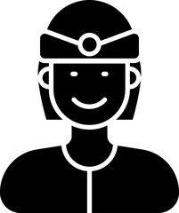 Air Hostess icon stock vector illustration