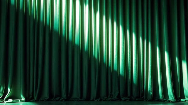 Theater green velvet curtain.