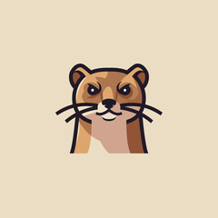 Stoat Illustration Fierce and Cute Minimalist Animal Design