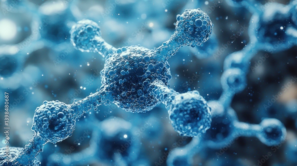 Aufkleber microscopic molecular structure: a 3d render of a complex molecule