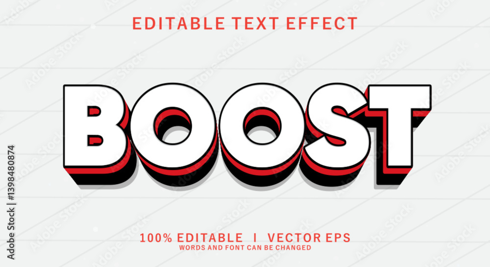 Poster editable text effect with modern style design