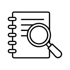 Search document analysis with magnifying glass icon for research and investigation concept design vector