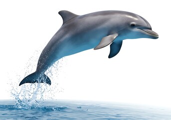 Fototapeta premium Dolphin jumping isolated on white
