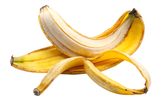  banana peel isolated on white background PNG. GENERATIVE AI