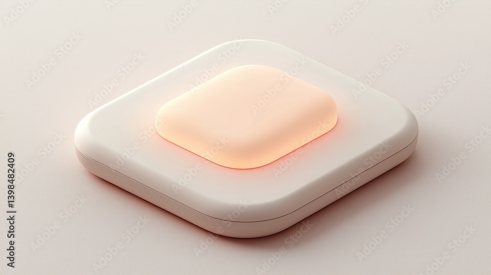 Poster a stylish secure data storage device featuring a soft glowing light, designed for modern technology 