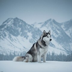 Naklejka premium A Dog, Golden retriever, sitting in lush green grass, park setting, warm sunset light, bokeh background