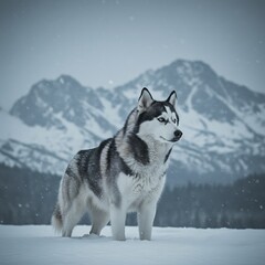 Naklejka premium A Dog, Golden retriever, sitting in lush green grass, park setting, warm sunset light, bokeh background