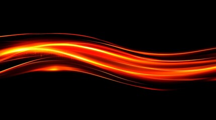 Abstract fiery wave design on black