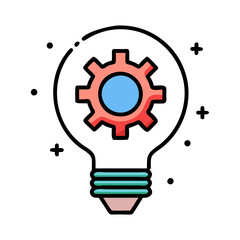 gear on light bulb icon, gear on light bulb vector illustration-simple illustration of gear on light bulb, perfect for gear on light bulb logos and icons