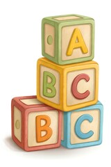 Colorful ABC Blocks Stack Child s Toy Learning Education Preschool Kindergarten Early Childhood