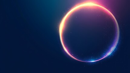 Abstract circle, vibrant colors, dark space