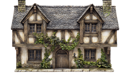 a 3d model of a house on a transparent background, PNG image, PNG file, Generative art.