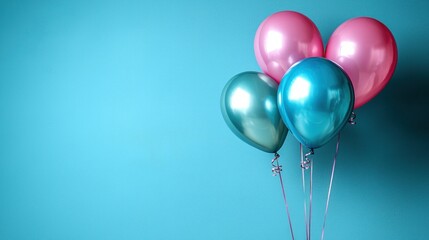 Festive Balloons Against a Teal Background