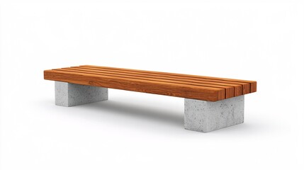 Minimalist Wooden Bench with Concrete Base for Modern Spaces