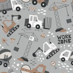 Vector seamless pattern with construction machines © nafanya241