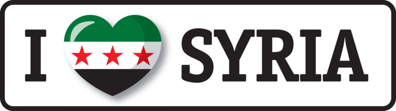 Heart shaped Syrian flag showing love and patriotism for Syria