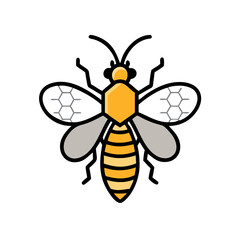 honey bee icon, honey bee vector illustration-simple illustration of honey bee, perfect for honey bee logos and icons