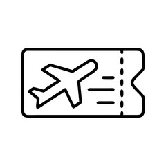 Airplane ticket flight boarding pass vector icon for travel tourism and transportation concept use, now