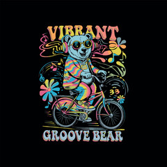 Obraz premium bear riding bike for t shirt