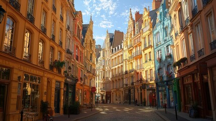 Fototapeta premium Charming Colorful Street in European City
