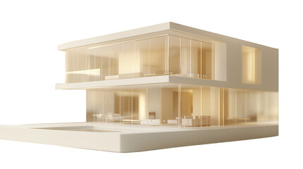 a model of a house white background on a transparent background, PNG image, PNG file, Generative art.