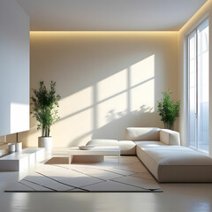 Fototapeta premium Minimalist interior 3d rendering