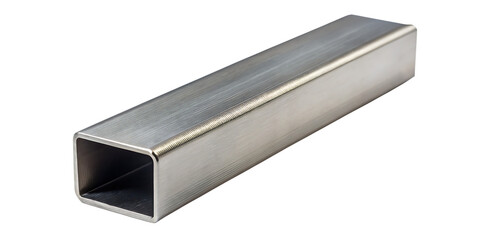 Fototapeta premium square metal tube isolated on white background PNG. GENERATIVE AI