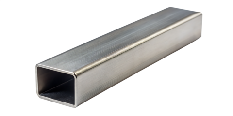 square metal tube isolated on white background PNG. GENERATIVE AI