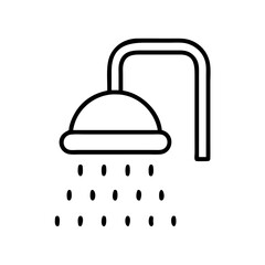 Shower head icon vector illustration bathroom plumbing fixture water droplets cleanliness hygiene design