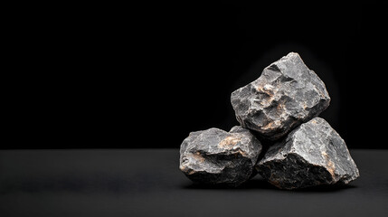 Stack Of Rocks Against Dark Background