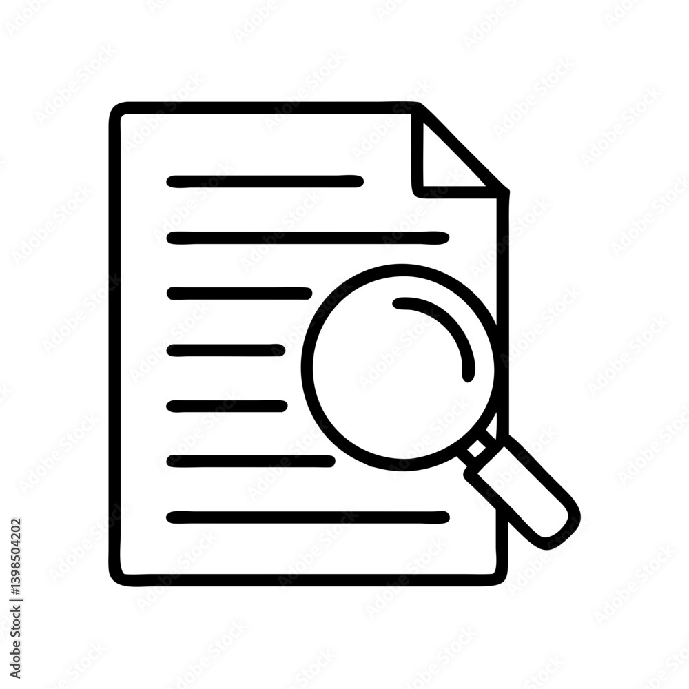 Poster document search analysis icon vector illustration concept for data research and information find