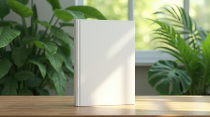 Minimalist White Frame Mockup in Bright Indoor Plant Setting 