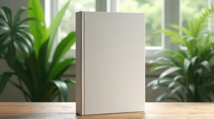 Minimalist White Frame Mockup in Bright Indoor Plant Setting 