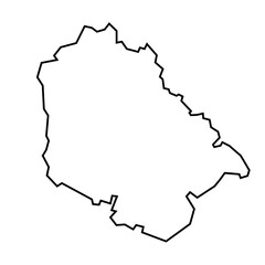 Flat Black Vector Map of Jammu and Kashmir, India
