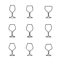 set of wine glasses
